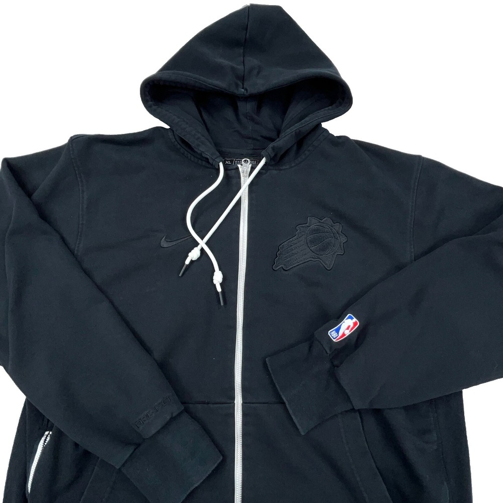 Phoenix Suns Jacket Men XL Black Hoodie Full Zip Warm Up Nike Standard Issue‎